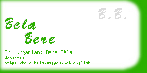 bela bere business card